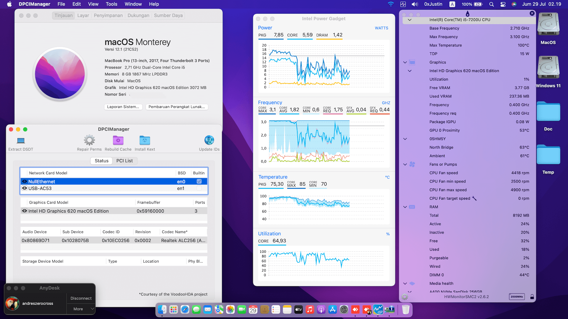 Dell XPS 13 9360 [KabyLake   Intel HD 620 + I2C + 4K]   OpenCore 1